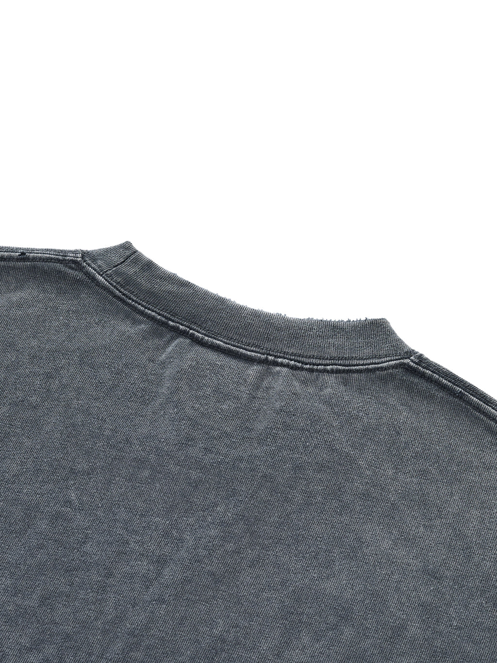 Snow Wash Raw-Hem Boxy Cropped T-shirt