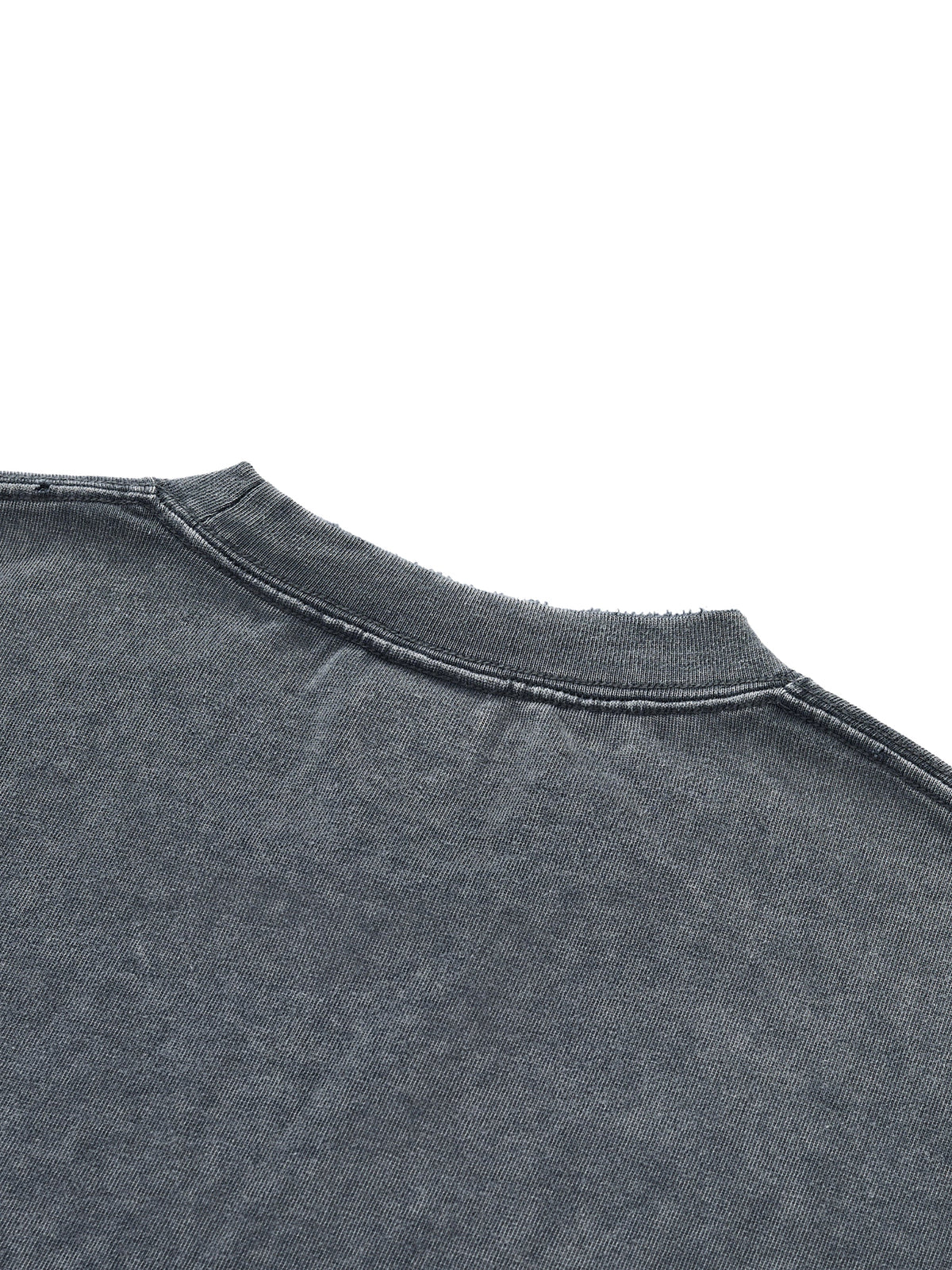Snow Wash Raw-Hem Boxy Cropped T-shirt