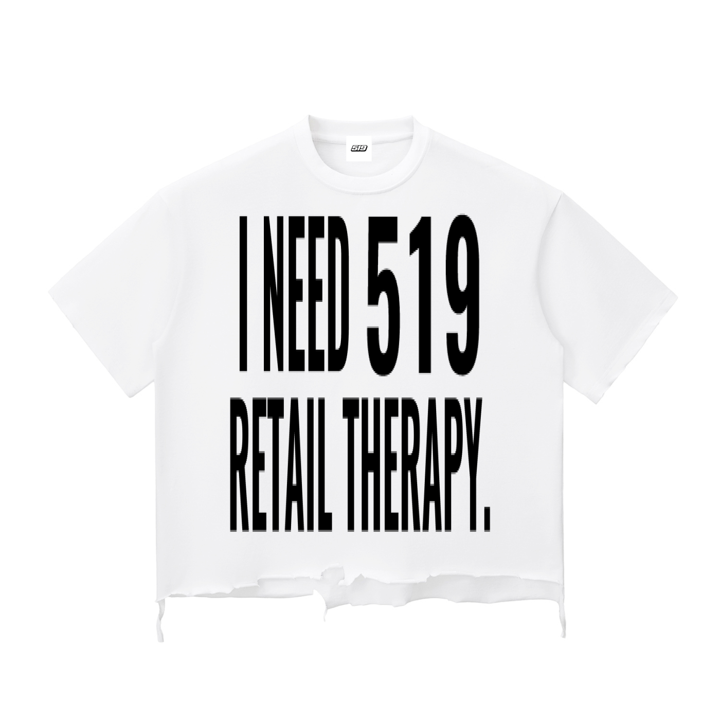 Snow Wash Raw-Hem Boxy T-shirt