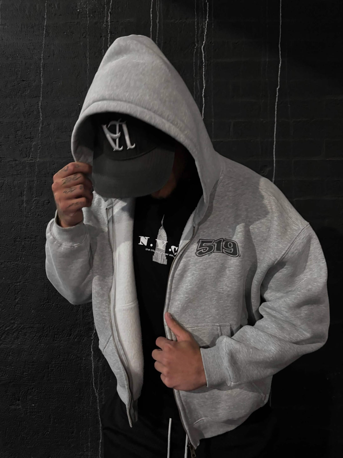Essential Oversized Cropped Bottom Fleece Boxy Hoodie