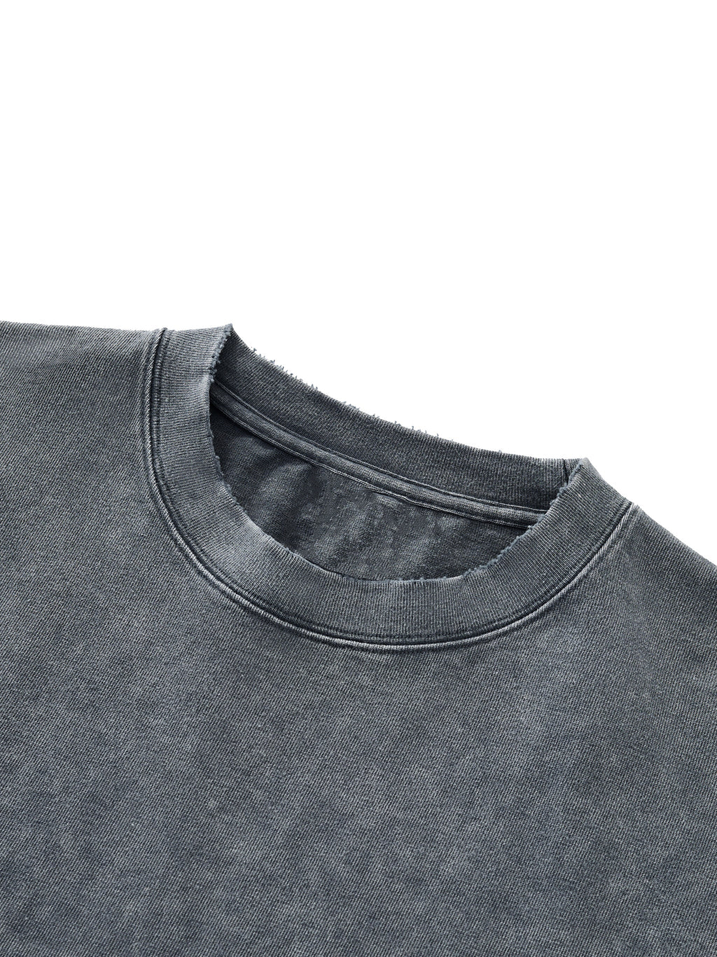 Snow Wash Raw-Hem Boxy Cropped T-shirt