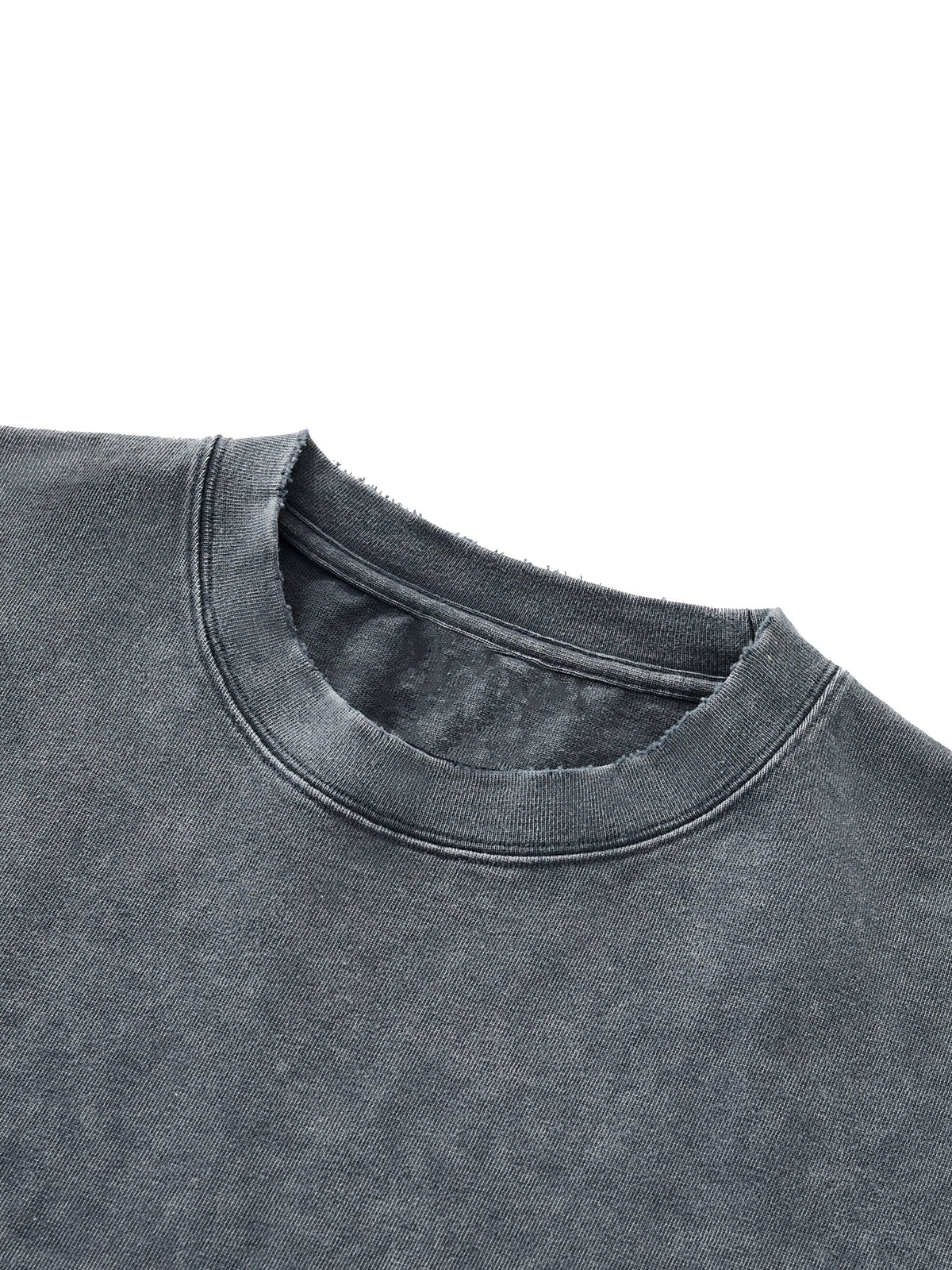 Snow Wash Raw-Hem Boxy Cropped T-shirt