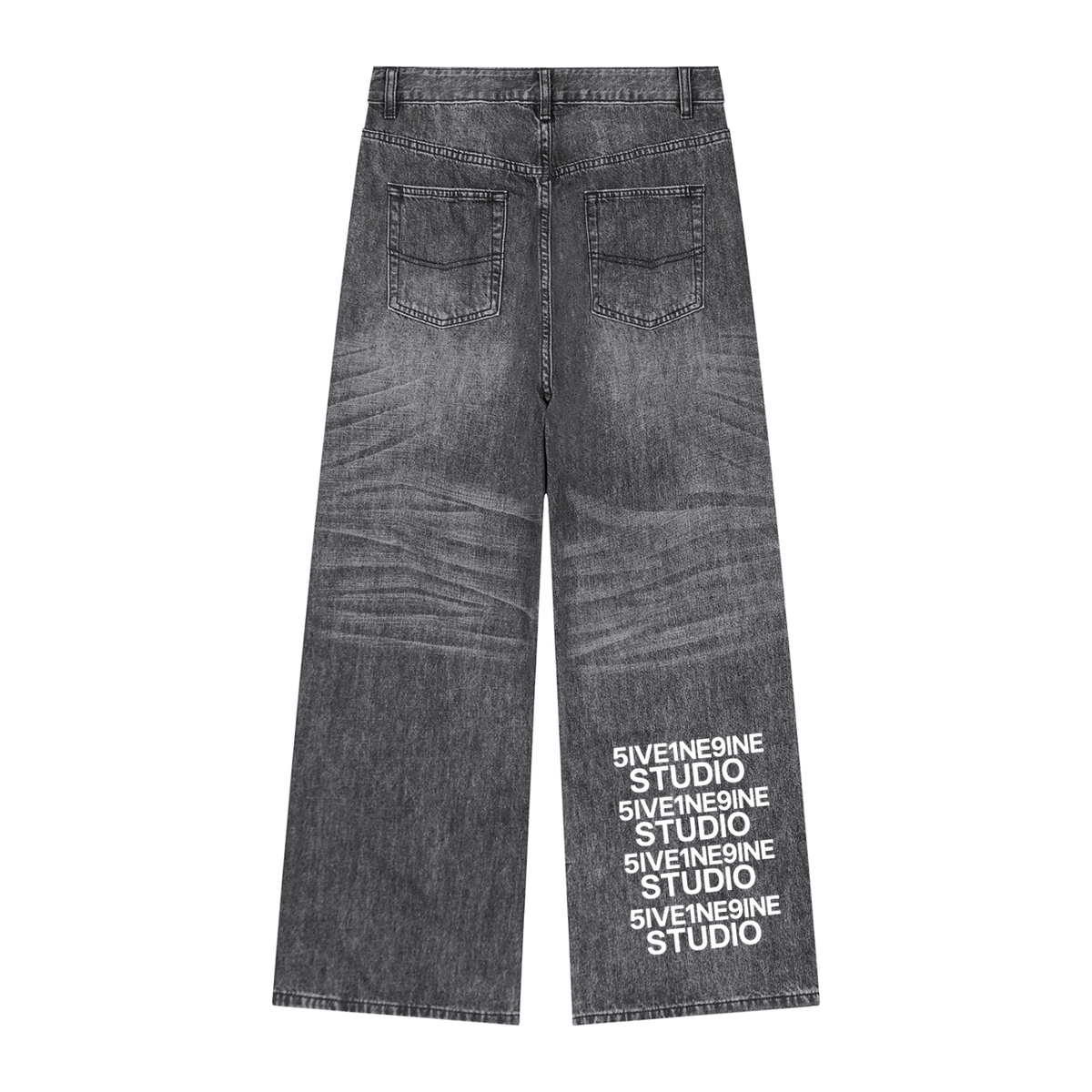 Unisex Vintage Wash Denim Jeans
