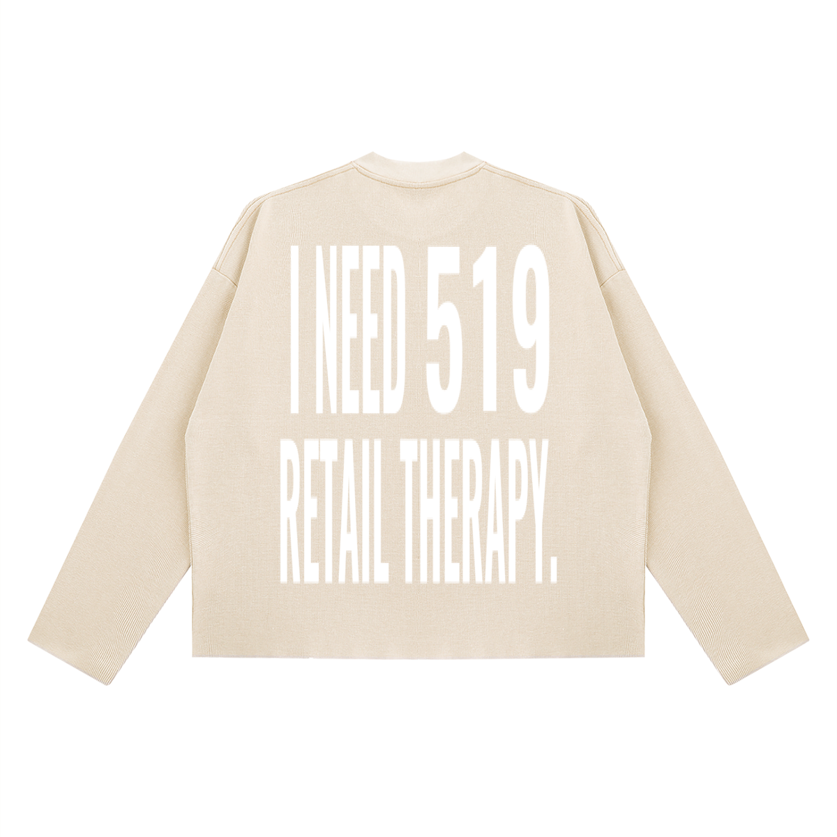 Unisex Vintage Wash Boxy Waffle Raw Edge T-Shirt '' I NEED 519 RETAIL THERAPY ''