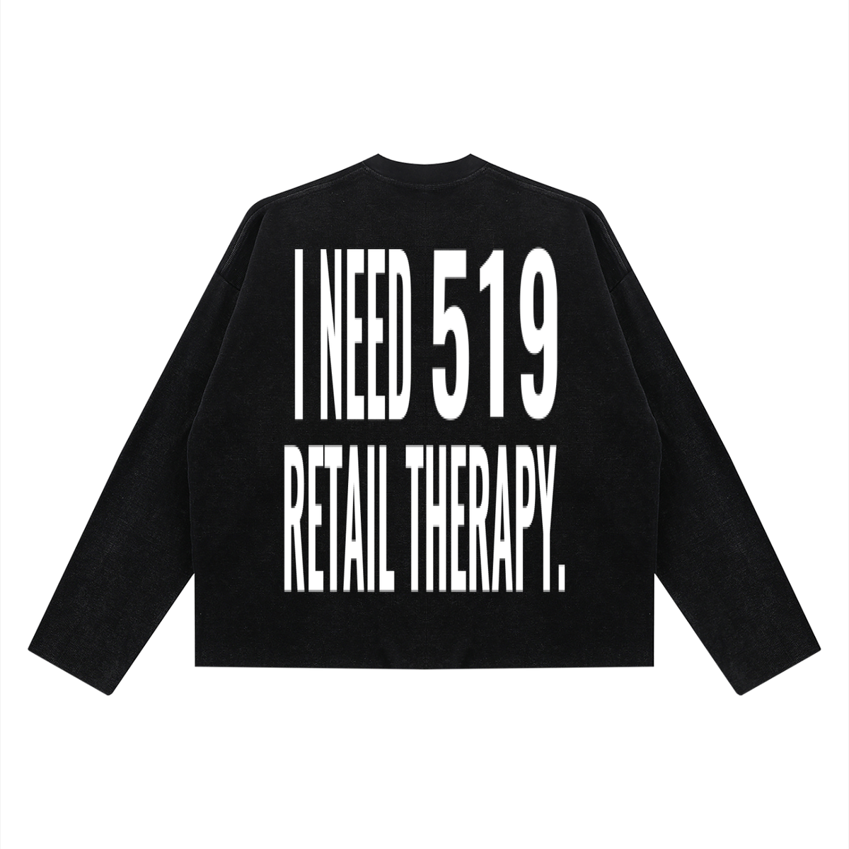 Unisex Vintage Wash Boxy Waffle Raw Edge T-Shirt '' I NEED 519 RETAIL THERAPY ''