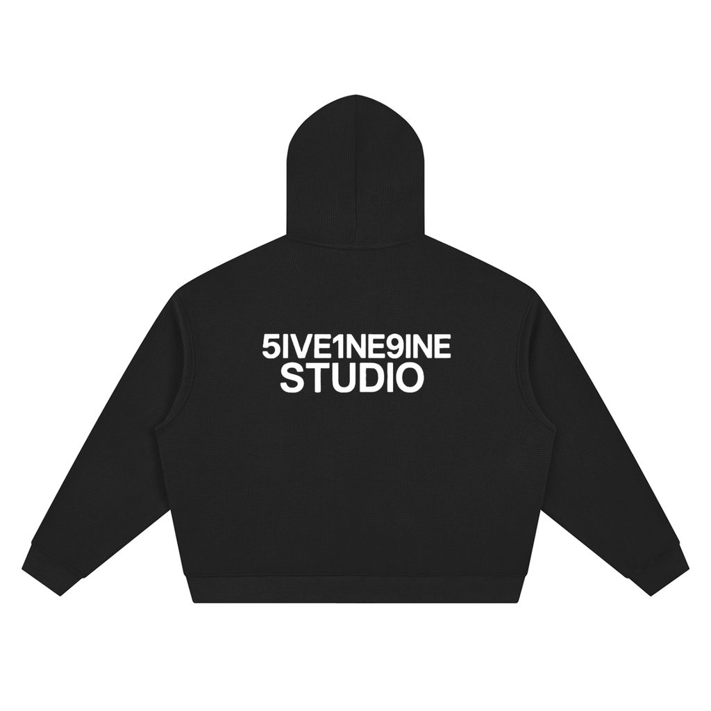 Unisex Waffle Boxy Full Zip Hoodie
