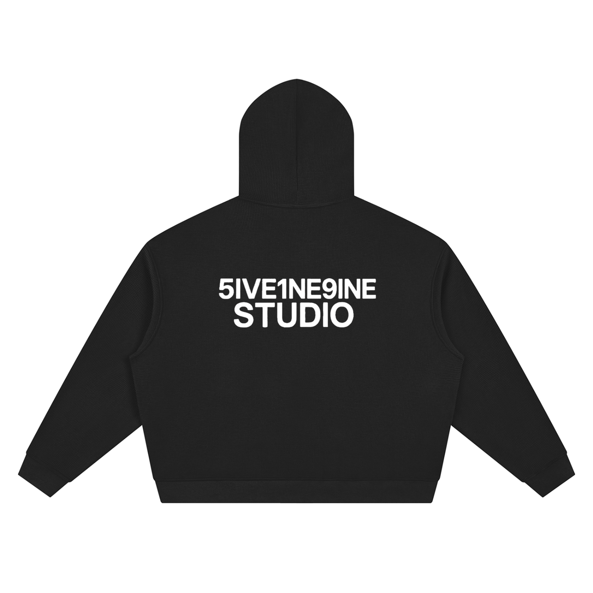 Unisex Waffle Boxy Full Zip Hoodie