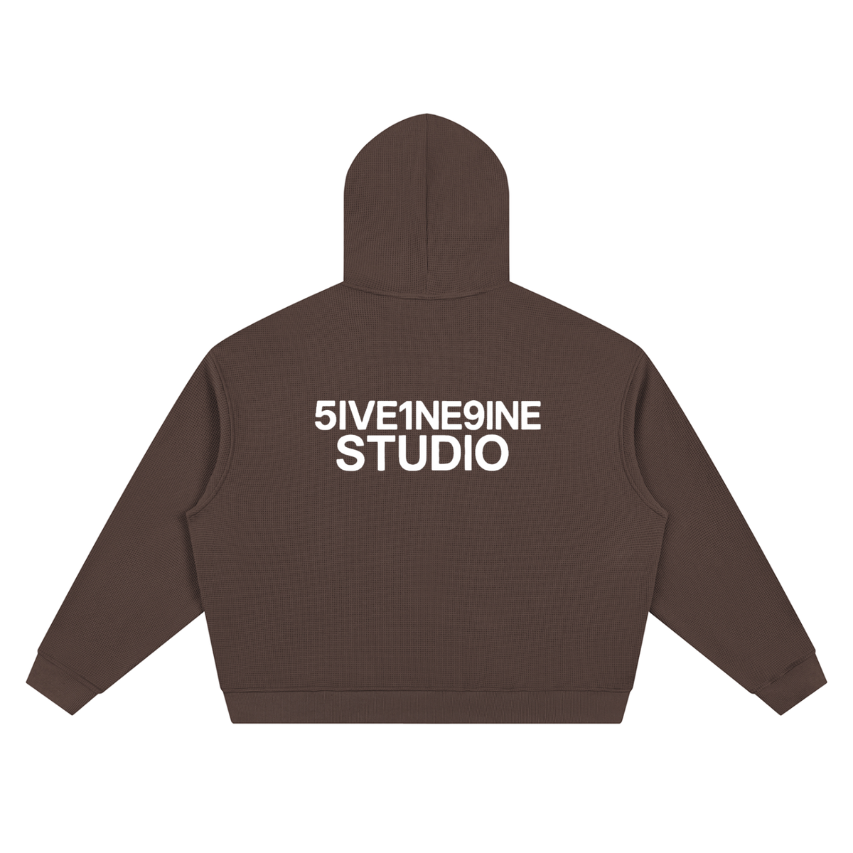 Unisex Waffle Boxy Full Zip Hoodie