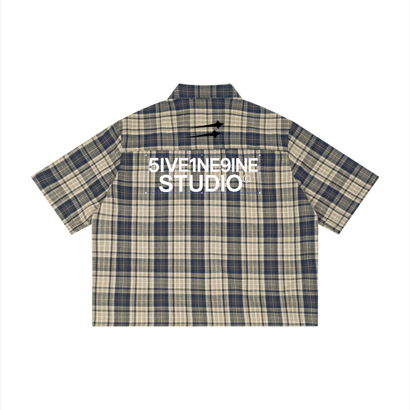 Unisex Plaid Cropped Boxy Short Sleeve Shirt